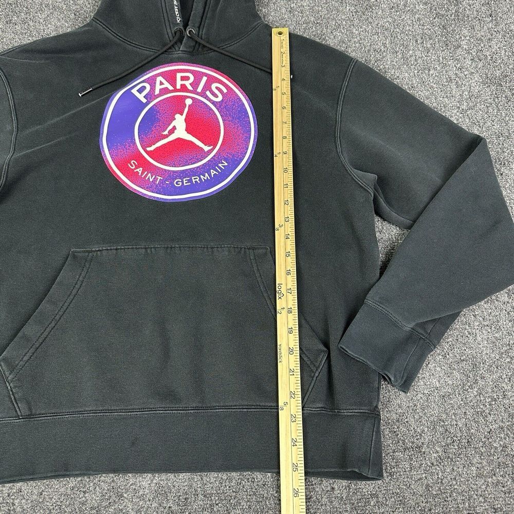 Nike Air Jordan X Paris Saint Germain Hoodie Mens Medium Black Jumpman Logo - Picture 9 of 12
